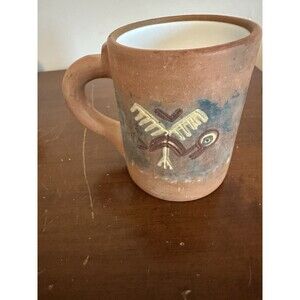 Seminario Urubamba Cusco Peru Earthenware Coffee Cup Mug Brown Bird 4X3